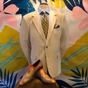 Alan flusser Sport Coat. Cream. 44R.